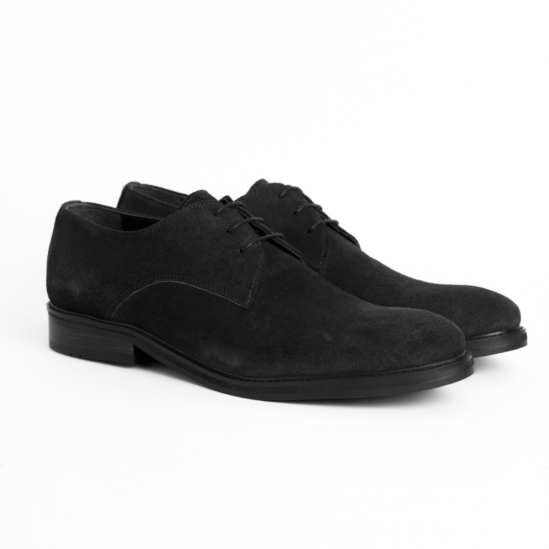 Laces Derby suede shoes Black