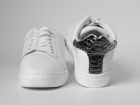 Casual Sneakers - White & Black Print