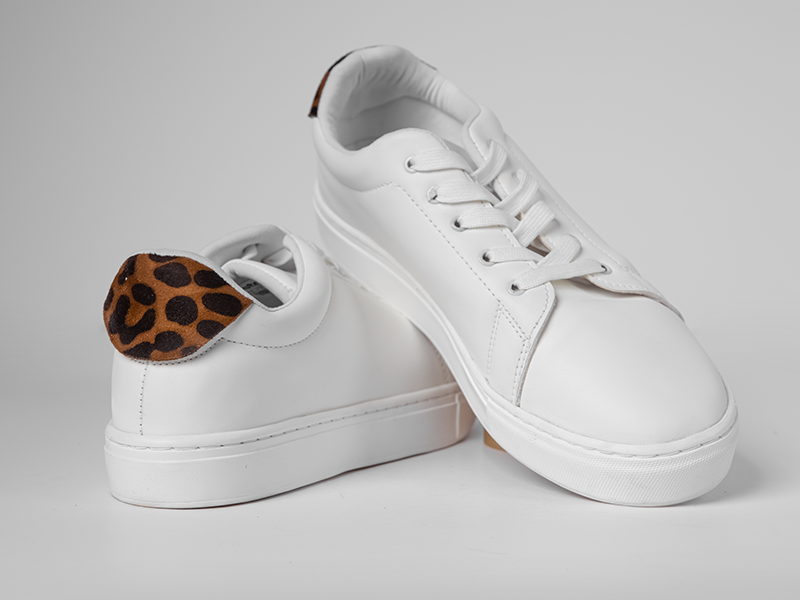 Casual Sneakers - Brown Tiger Print/  White