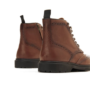 Oxford leather Boot with side zipper - Havan