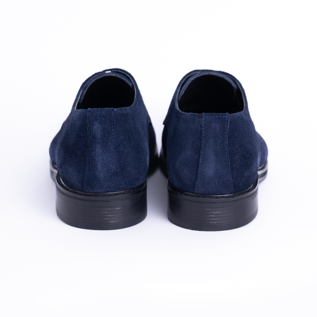 Laces-Derby suede shoes - Navy