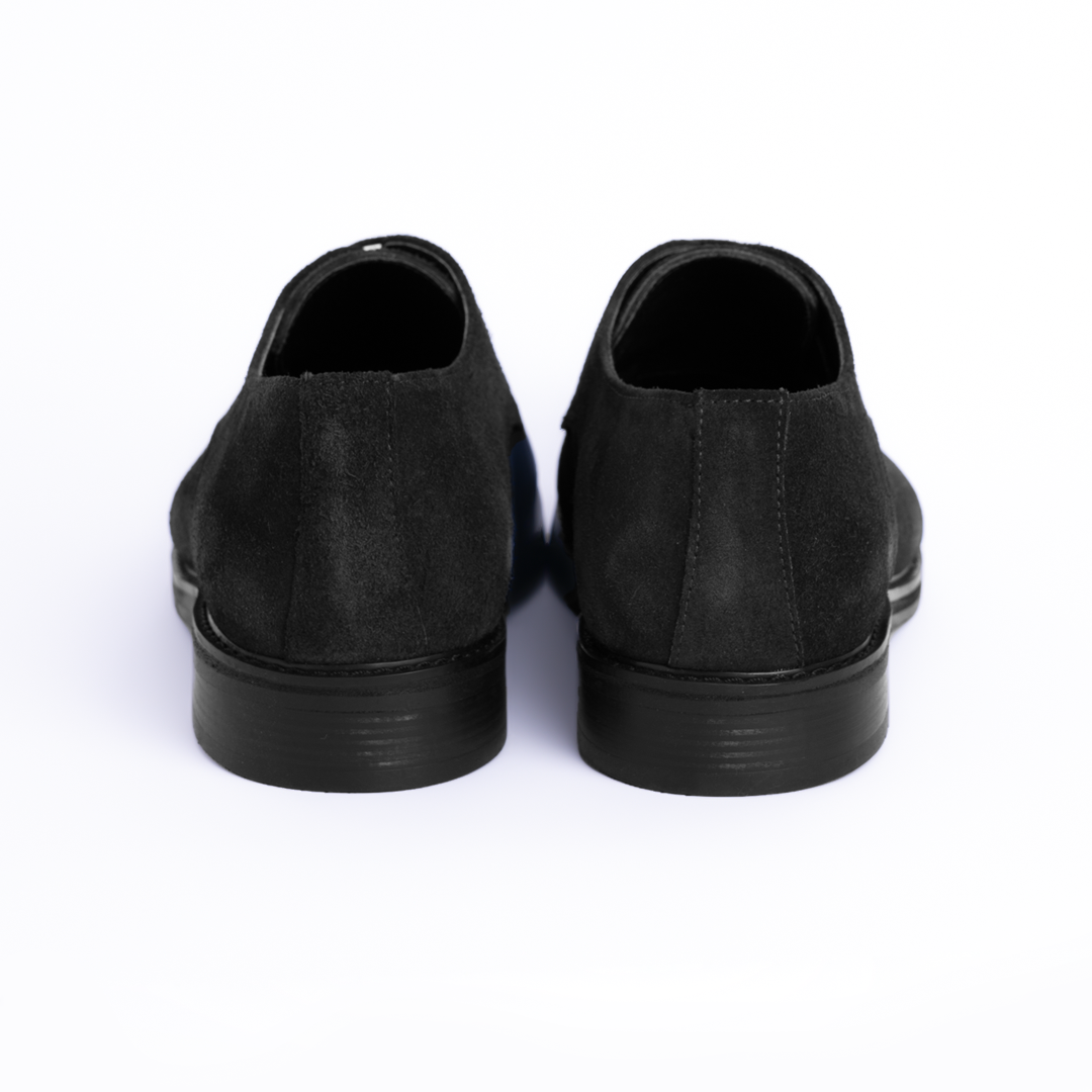 Laces-Derby suede shoes - Black