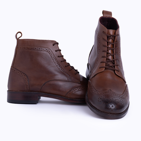 Laces - Oxford Leather  Boot - Brown