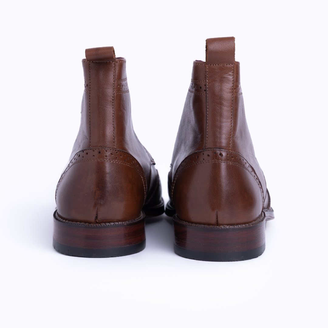 Laces - Oxford Leather  Boot - Brown