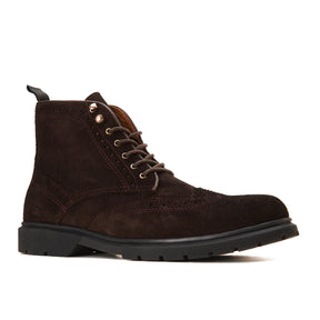 Oxford Suede Boot with side zipper - Brown