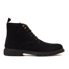 Oxford Suede Boot with side zipper - Black