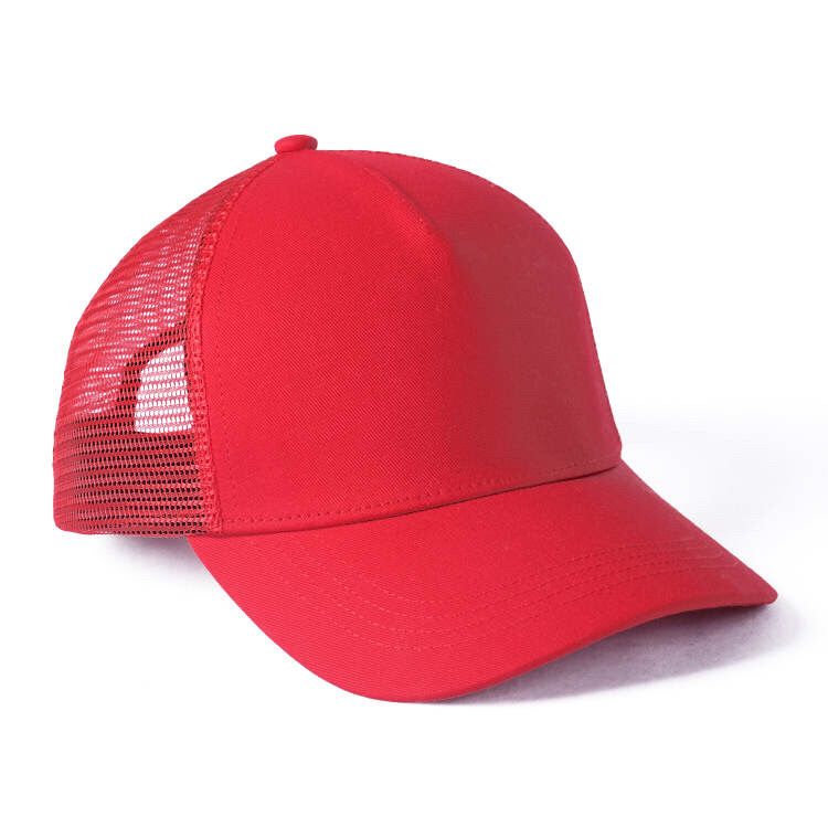 Plain Trucker cap -RED